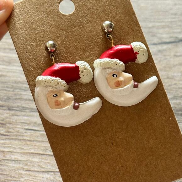 BOGO FREE PRIMITIVE Santa moon earrings - Picture 3 of 3
